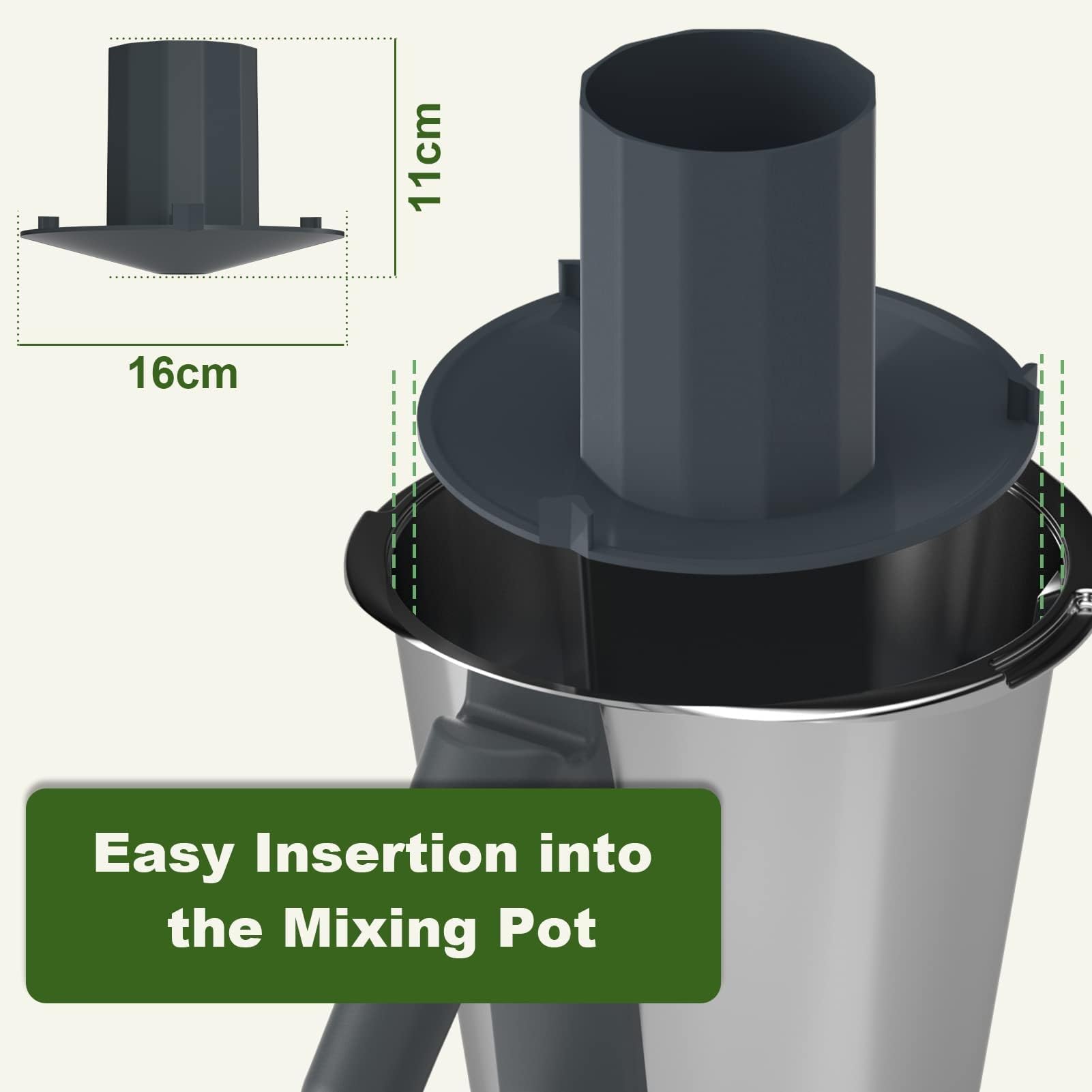 Riduttore Boccale per Thermomix, Divisore Ciotola di Impasto Compatibile con Bimby TM6, TM5, per tritare e mescolare, Efficace accessorio bimby per evitare la fuoriuscita di cibo (1 pezzi)