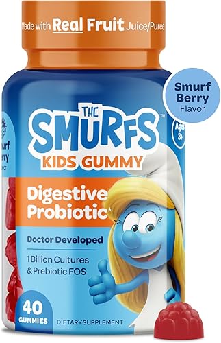 Vista 88 de The Smurfs - Gomitas nootrópicas para niños con vitamina B12 y L-teanina, gomitas de enfoque láser para suplementos de concentración y memoria