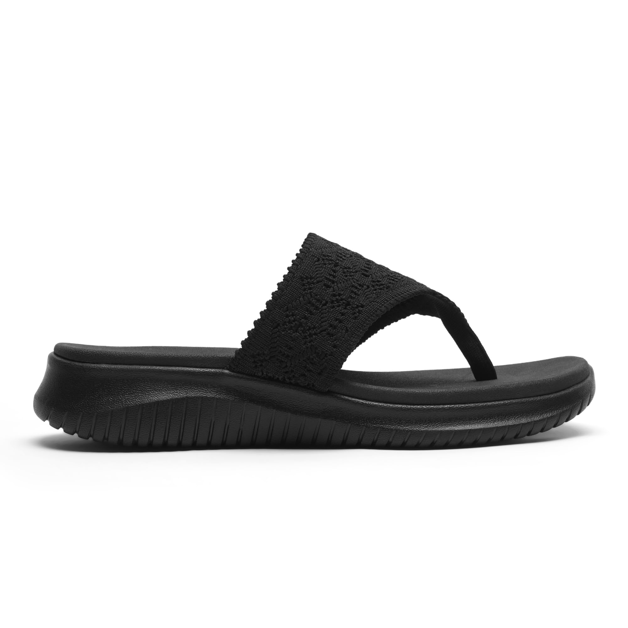 Womens Ultra Flex Black Casual Flip Flops 6 UK-image-34