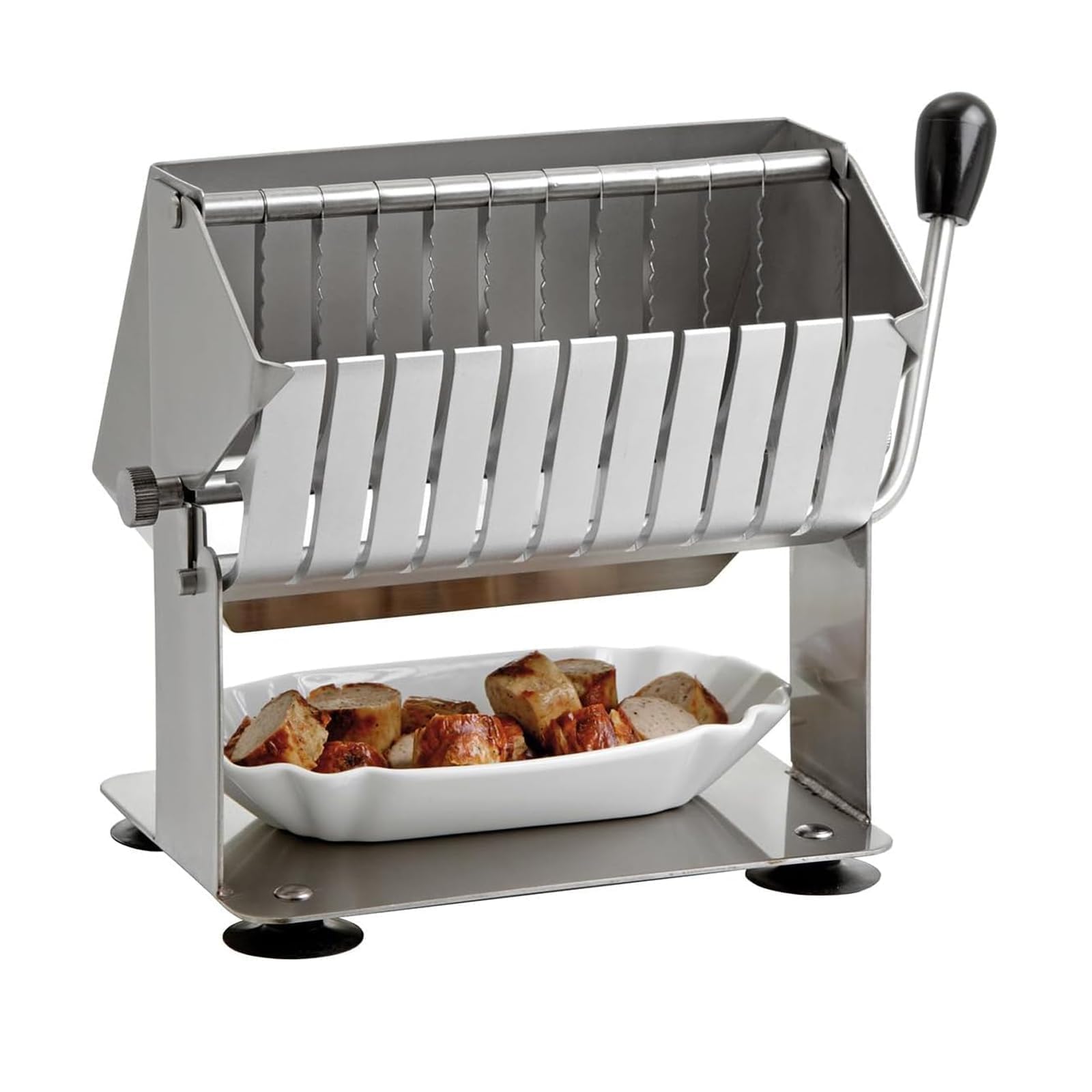 Máquina cortadora de Carne Comercial - Cortadora de Salchichas y Salami de Primera Calidad para Cocina, Restaurante y supermercado. Diseño de Guillotina eficiente y Duradero.
