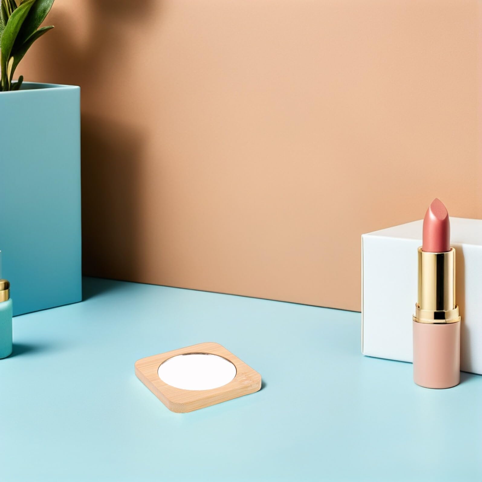 12stücke Holz Kosmetikspiegel Tragbar Kompakt Handspiegel für Reisen Make-up Details Kleiner Mini-handspiegel Holzrahmen Spiegelung Hautton