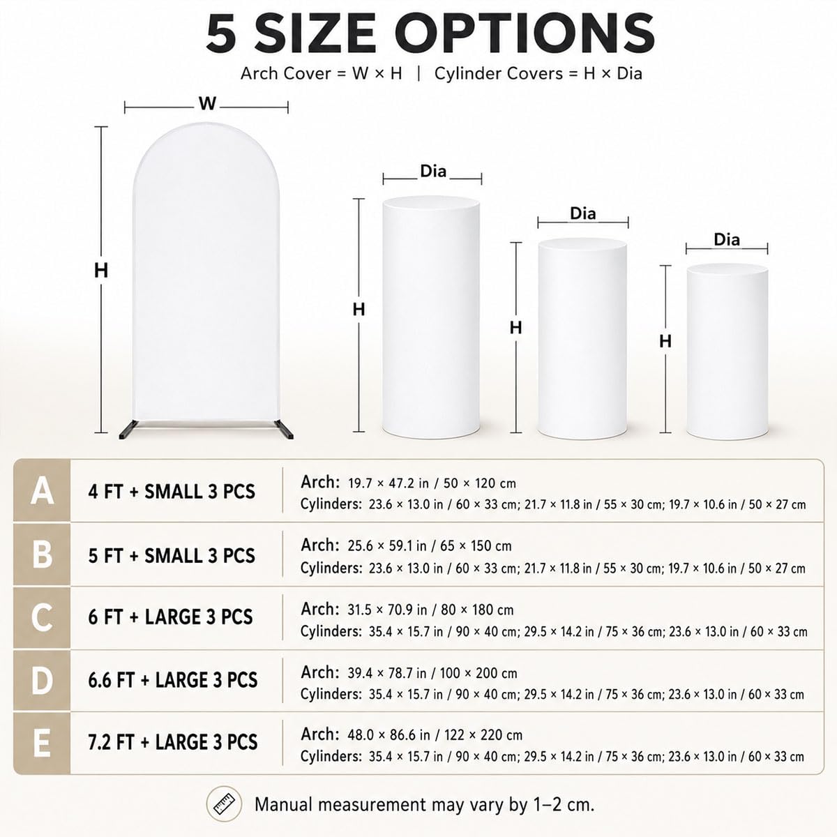 FANSU Sfondo a Forma di Arco Coperture per Piedistalli (Viola,220cm+3 Grandi)