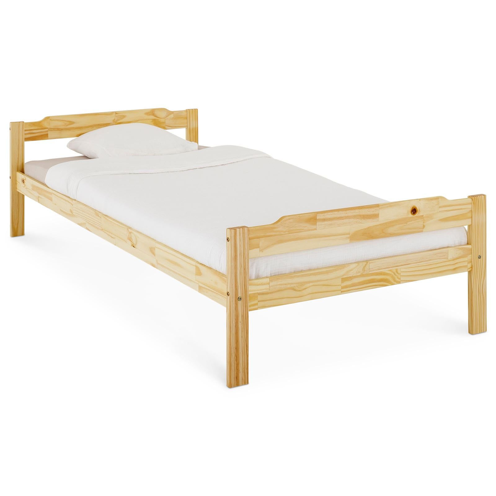 IDIMEX Massivholzbett Moritz aus Kiefer Massivholz 90x200 cm, Natur - Einzelbett kür Kinderzimmer, Tagesbett Jugendbett, einfaches Gästebett, Bettgestell lackiert