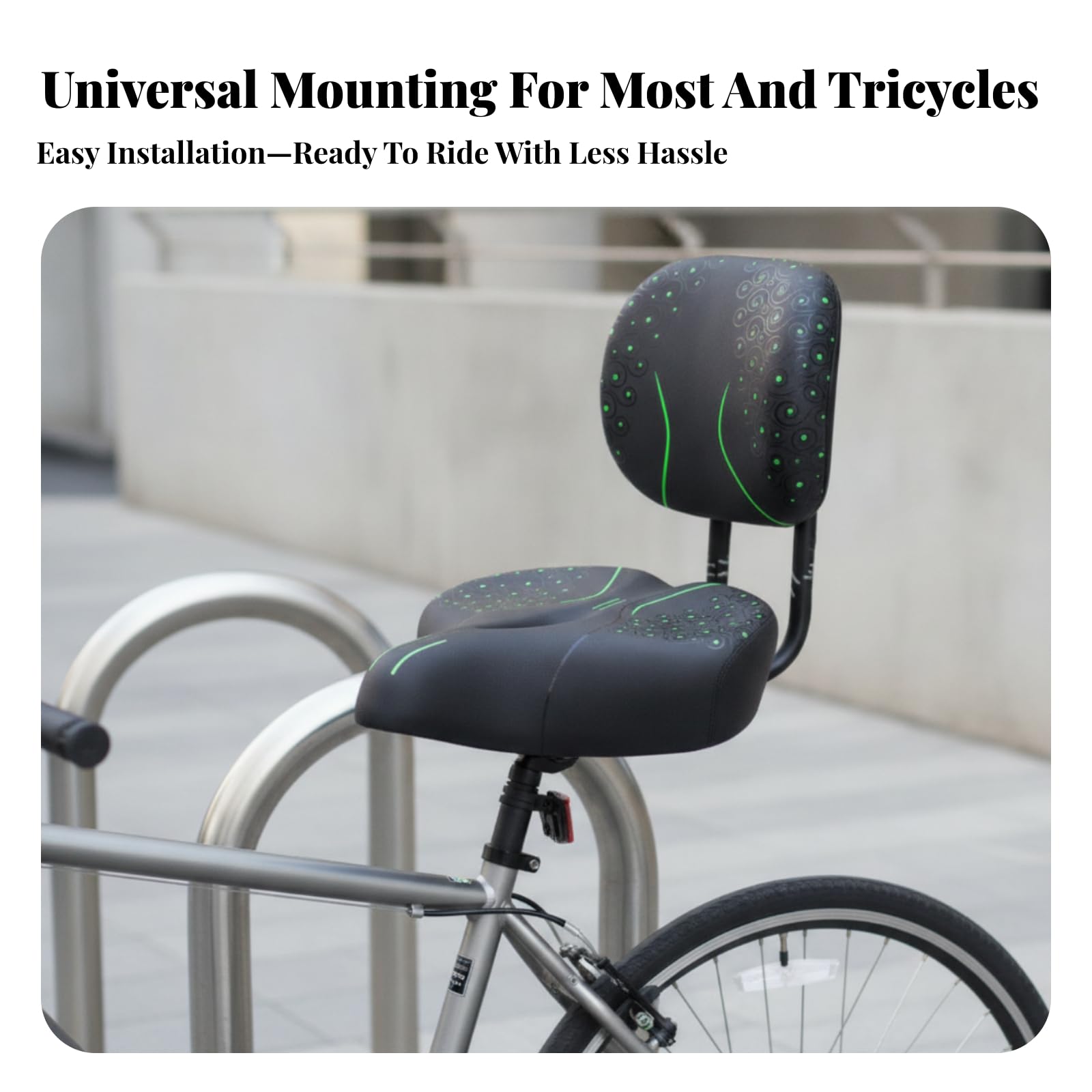 Cojín de Asiento para Eléctrico Sillín para Asiento con Respaldo Contorno Ergonómico y Ventilado con Recorte Central Soporte Trasero Acolchado con
