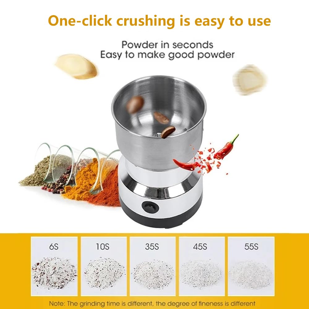 Mini Molinillo Molinillo de Café Máquina Eléctrica de Molienda de Granos Molienda Rápida con Acero Inoxidable 4 Cuchillas para Semillas Arroz Frijoles Condimentos
