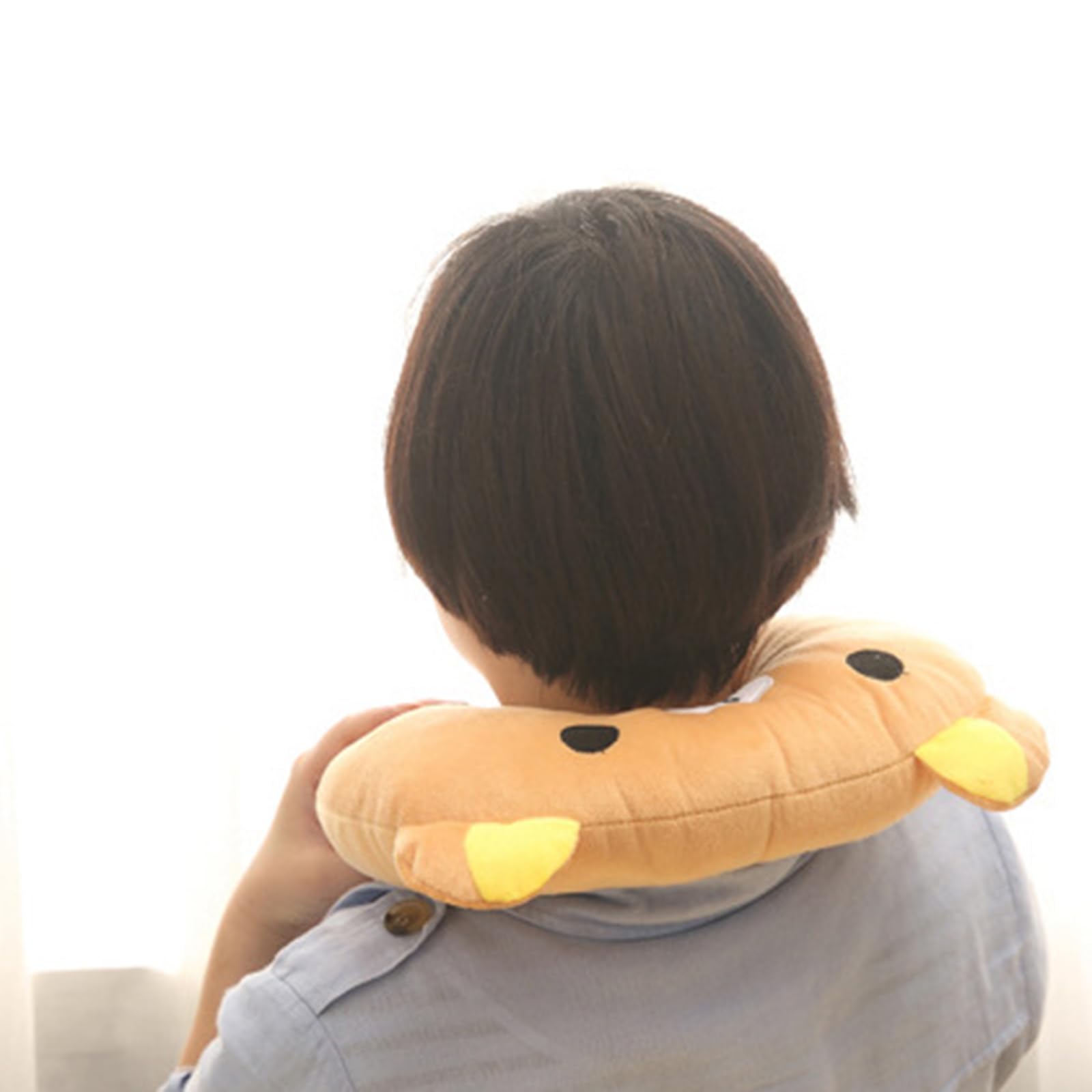 MOUMOUTEN Travel Pillow for Kids, Soft U-Shaped Animal Neck Pillow with Washable Cover for Airplanes Cars Buses Trains and Home Use (Forg)