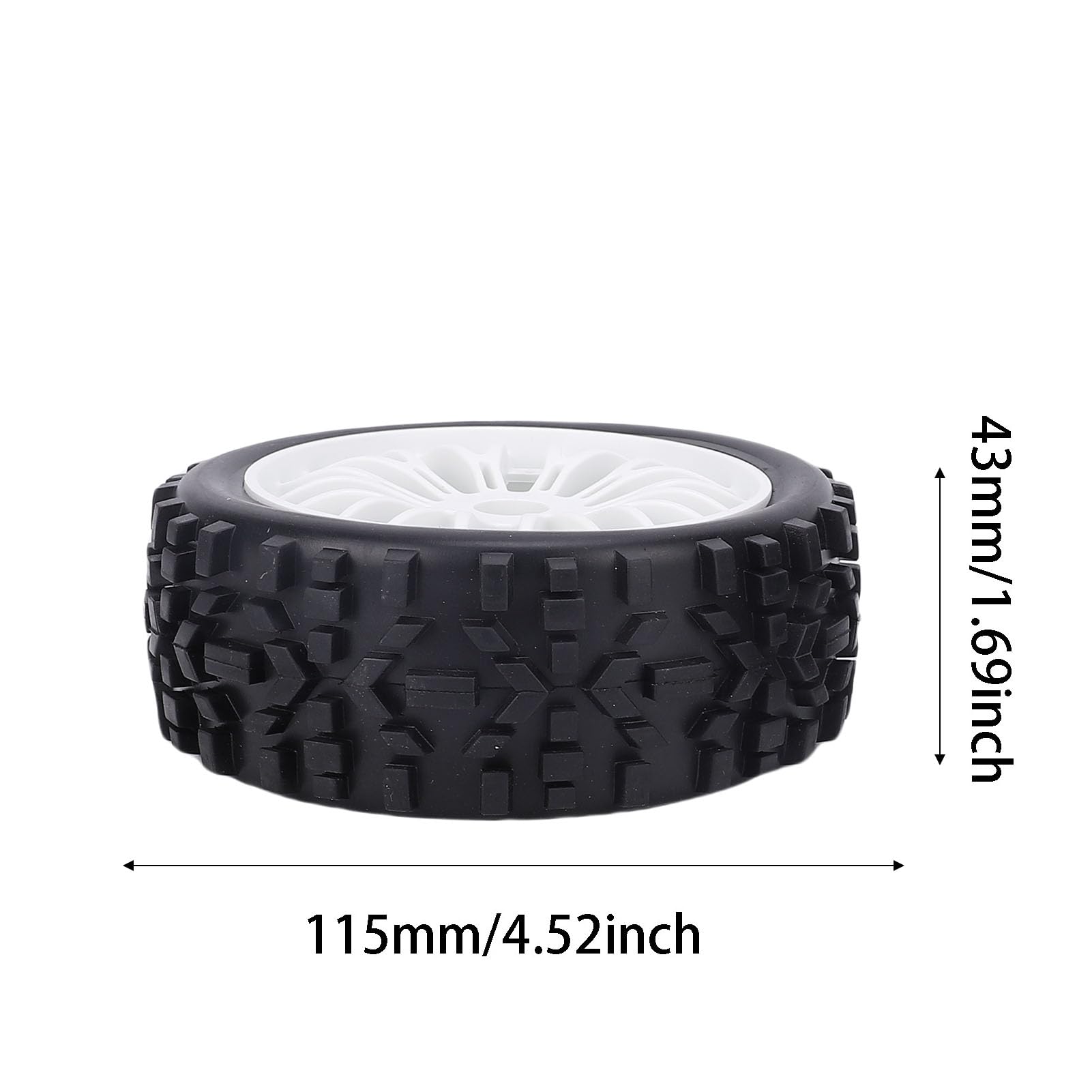 RiToEasysports 4 szt. Opony RC, Gumowe Antypoślizgowe 1/8 Zamiennik Opon do kół Samochodowych dla Serpent SRX8 RC Off Road Car (WHITE)