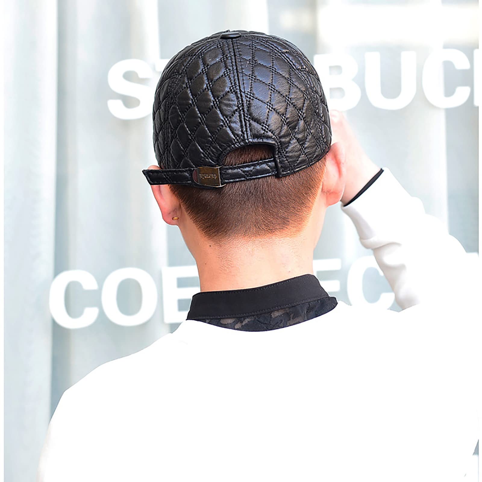 PU-Leder Baseball Cap Von WHSPORT - Verstellbar Mit Ohrenschutz