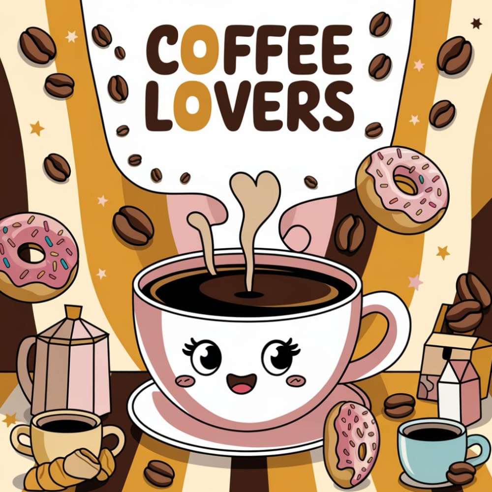 Coffee lovers coloring book: Fun and Relaxing Coffee-Themed Coloring pages with Bold Lines and Large Print – Perfect for Coffee Enthusiasts and Stress Relief (Bold and easy coloring book)