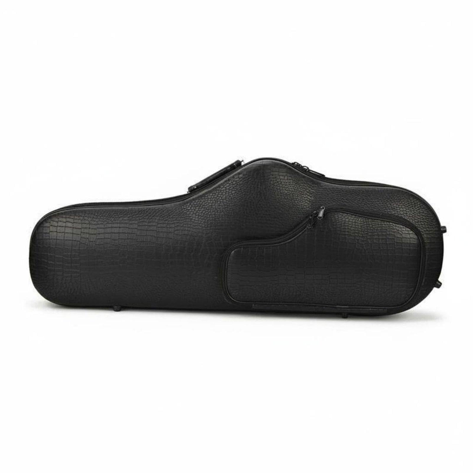 Tenor Saxophone Case Shockproof Hard Shell Saxophone Case Lightweight Musical Instrument Accessory for Artists, Students, Travel, Gigs, Storage Black Faux Croc Leather-image-8