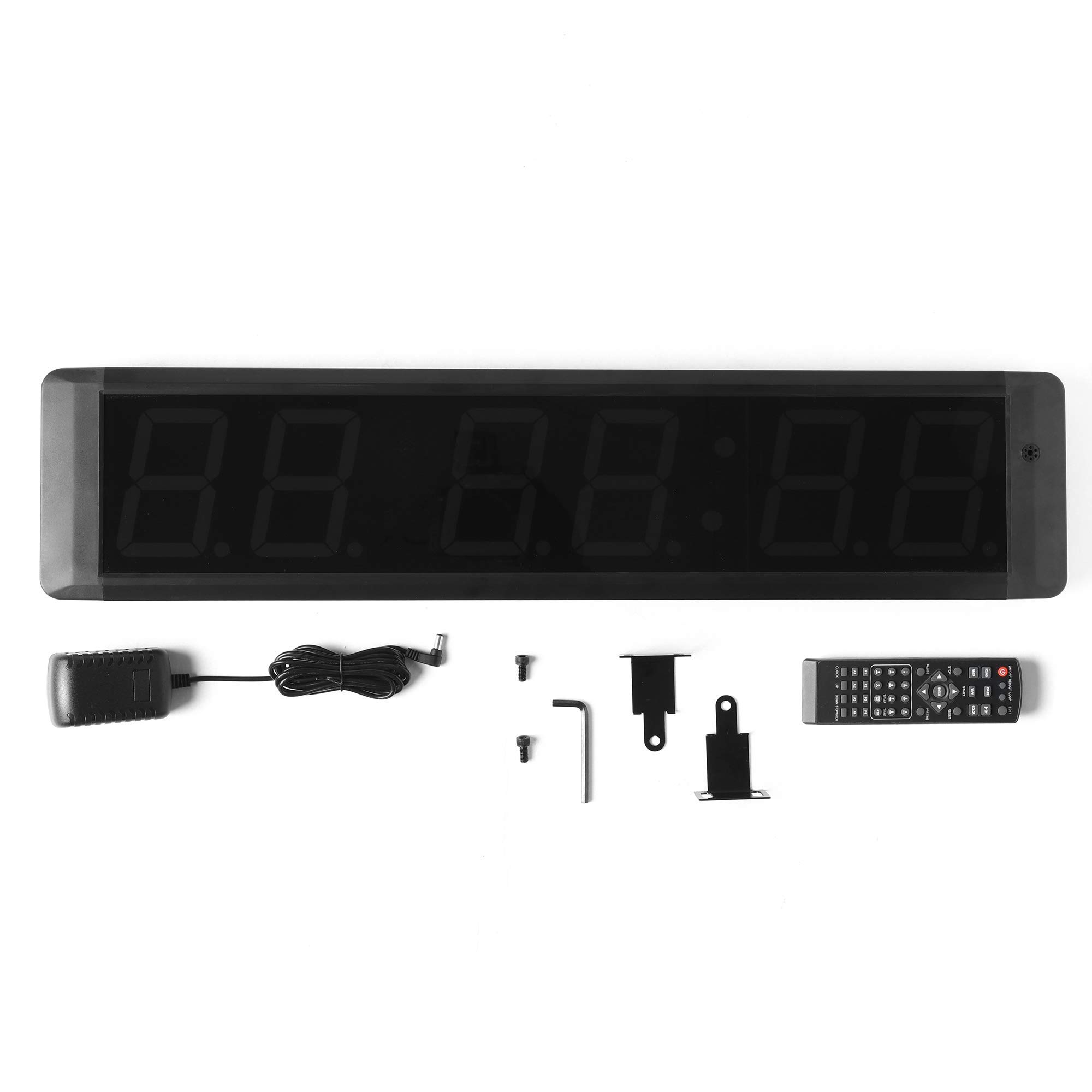 LED Temporizador de Entrenamiento de Intervalo, Cronómetro, Reloj de Cuenta Atrás/Arriba, Temporizador de Gimnasio con Remoto para Gimnasio en Casa Garaje Fitness 4 "6 dígitos(Azul/Rojo)