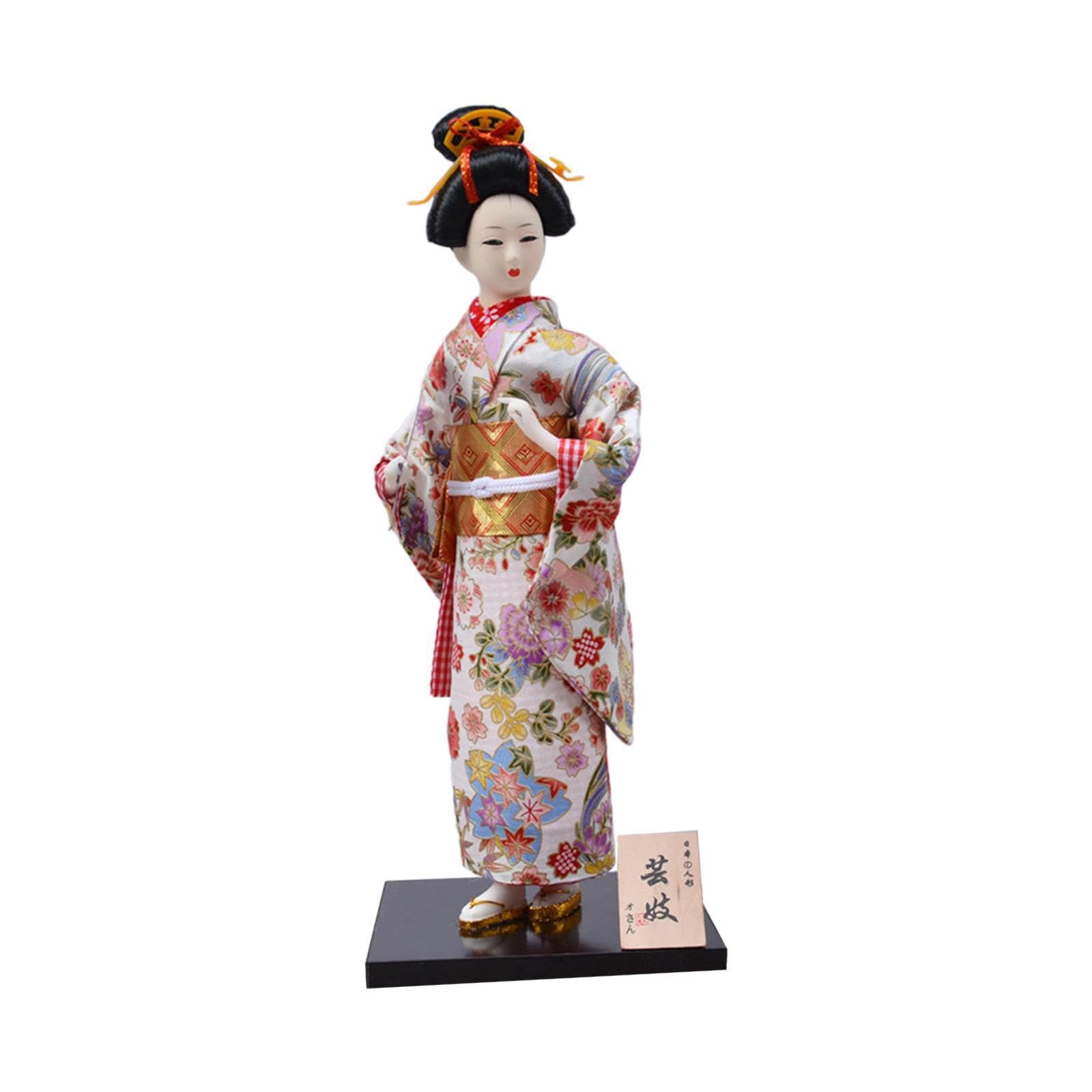 PIXZCSA Geisha Doll In Traditional Kimono Symbolizes Grace And Elegance In Home Decoration Asian Collectible Figurine Decoration Statue Gift And Fabric, Style C