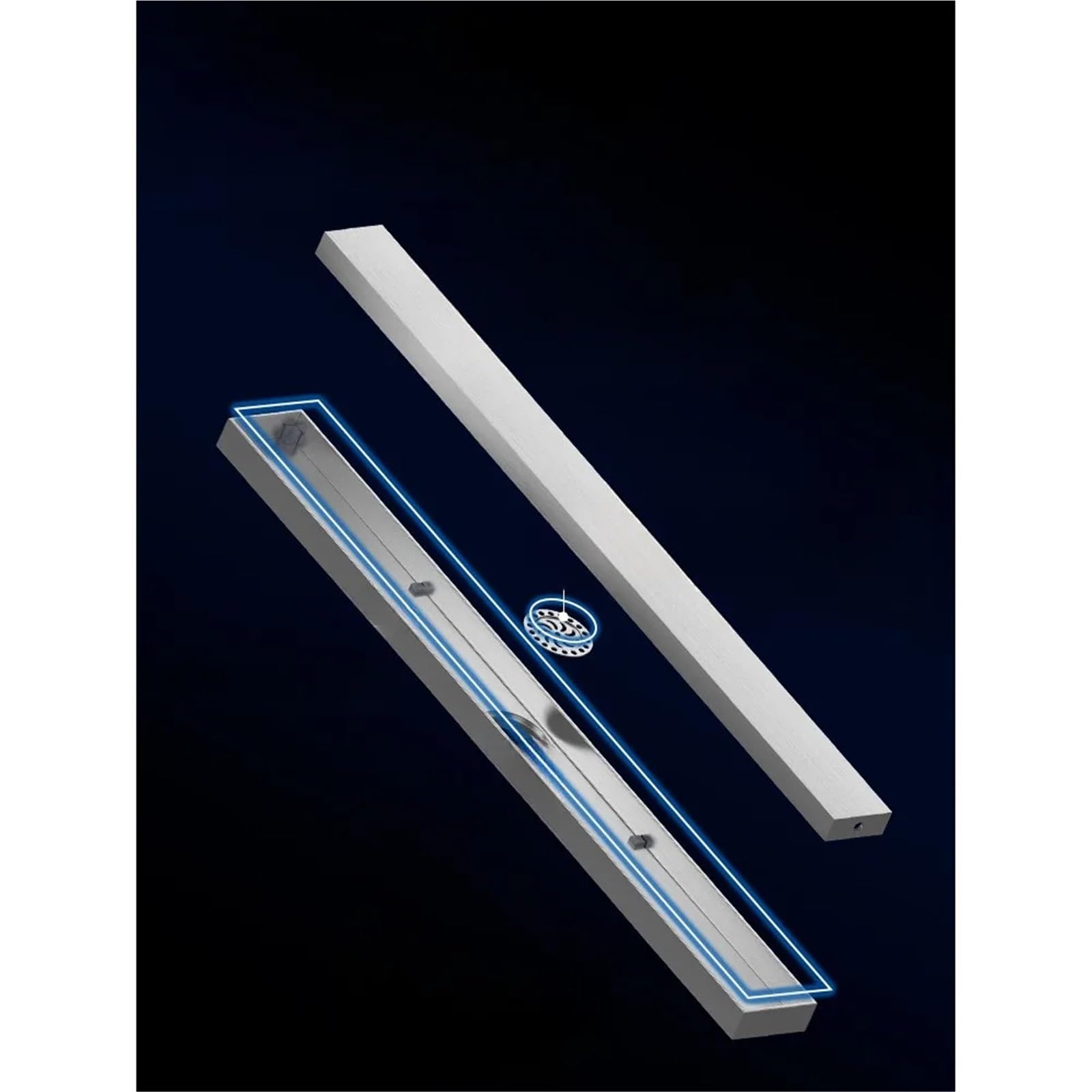 Canale Doccia 5.5CM Estremamente stretto 20-90CM Scarico a pavimento Minimo Lineare Doccia Bagno Acciaio inossidabile 304