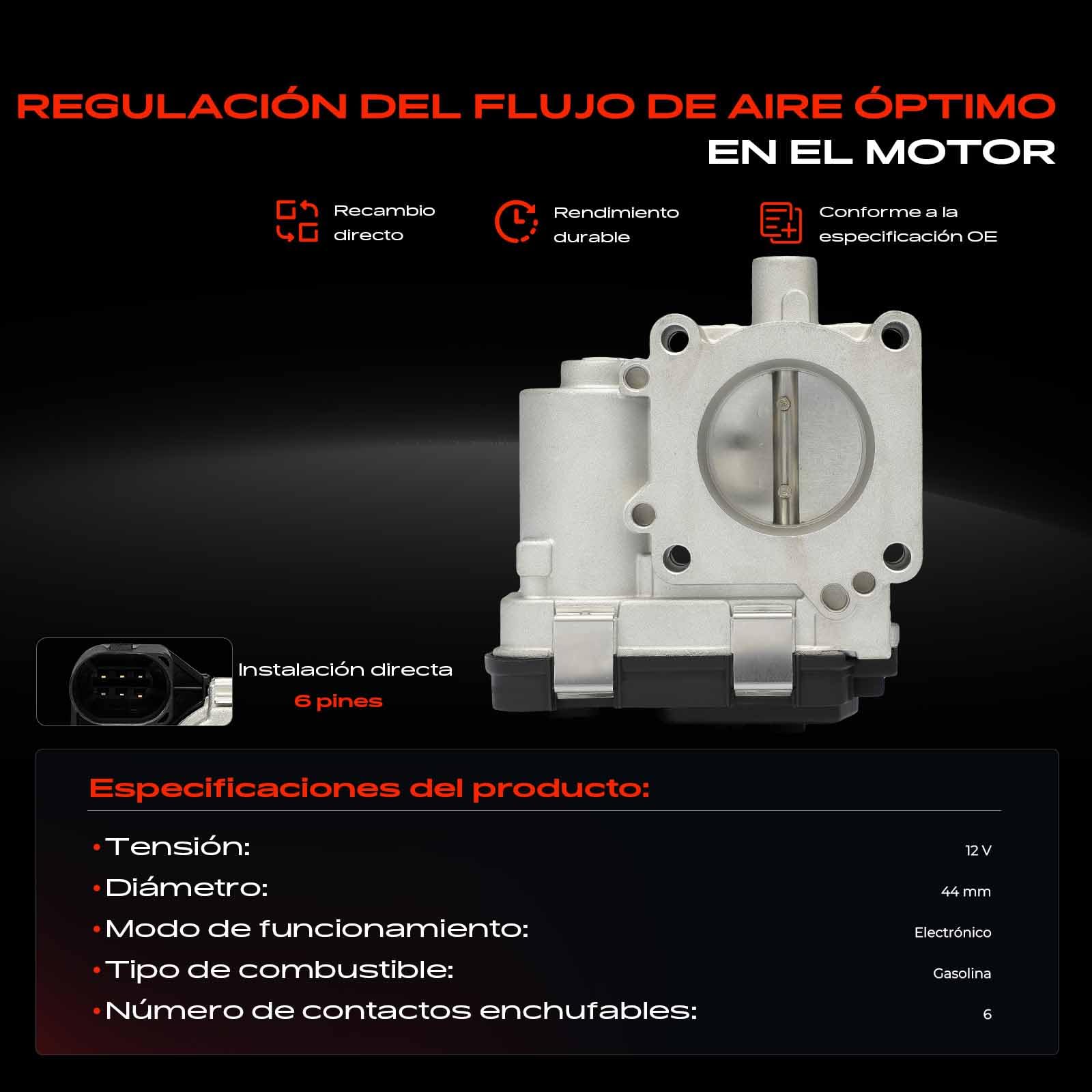 Frankberg Válvula de mariposa Cuerpo de mariposa Compatible con Golf Plus 521 5M1 1.6 FSI A3 8P1 1.6 FSI Golf V 1K1 1.6 FSI E.O.S 1F7 1F8 1.6 FSI Golf V 1K1 1.4 FSI Replace# V10-81-0089,03C133062