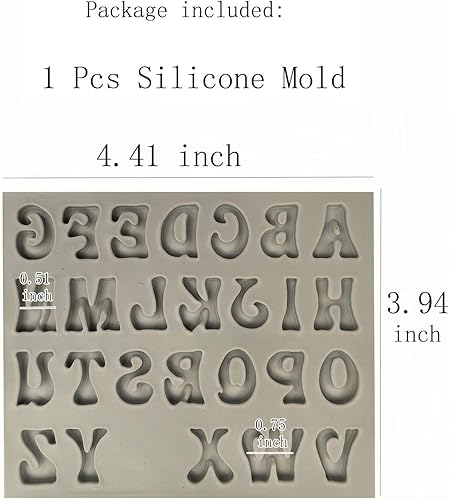 Miniatura 2 de Molde de silicona de letras, molde de silicona para fondant de chocolate, arcilla polimérica, caramelo, gomosa, decoración de pasteles