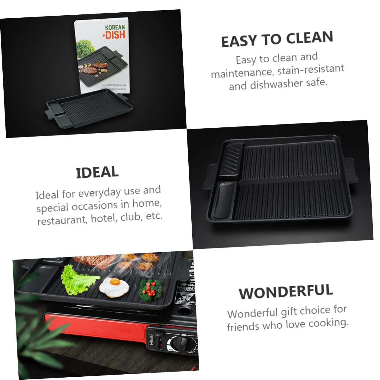LABRIMP Molde para Hornear Rectangular de Inoxidable Antiadherente Apto para Hornos Barbacoas al Aire para Asar Carnes Pescados y Verduras Fácil de Limpiar