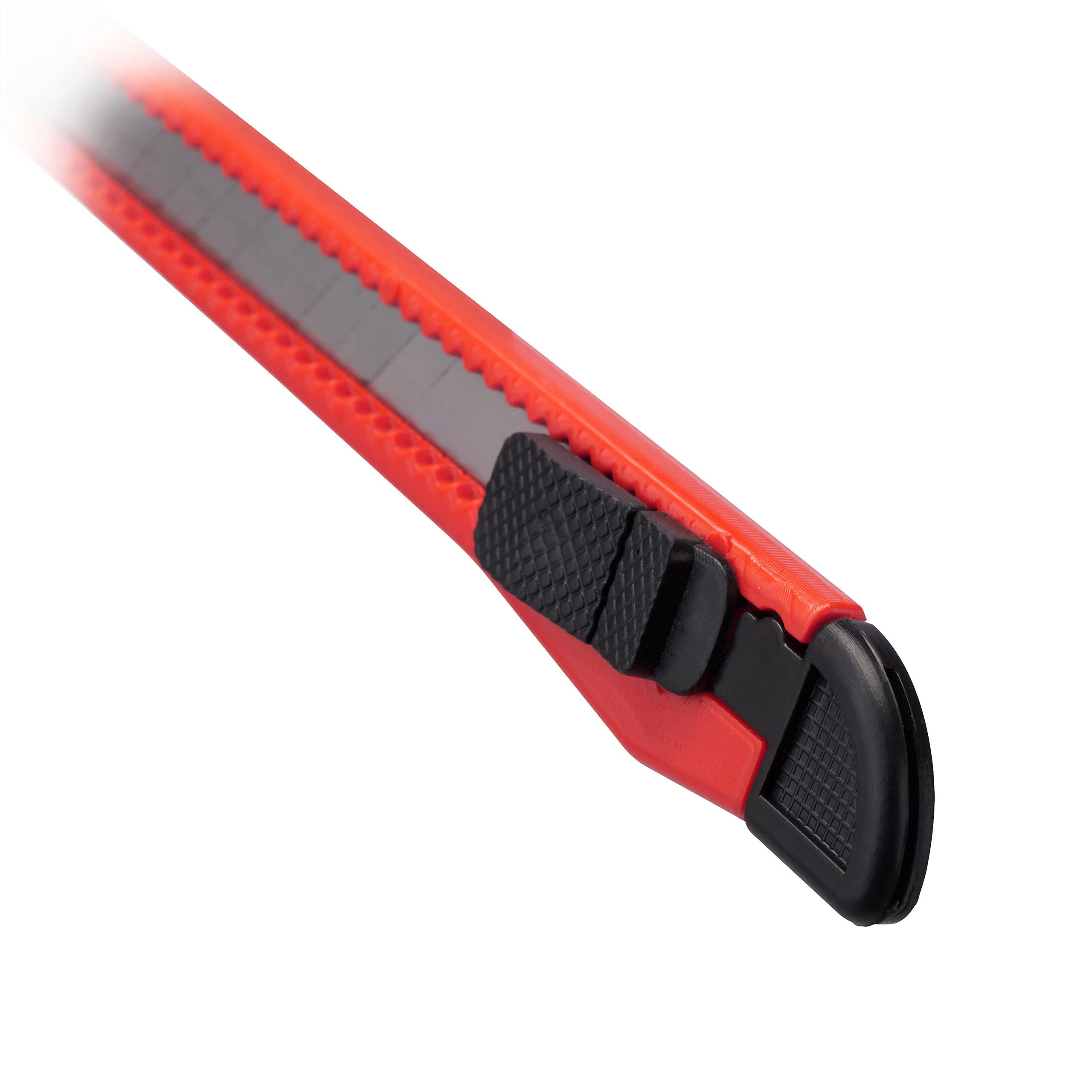 Relaxdays Taglierini in Set da 100, a Scatto, Lama da Spezzare Larga 9 mm, per Cartone, da Bricolage, rosso