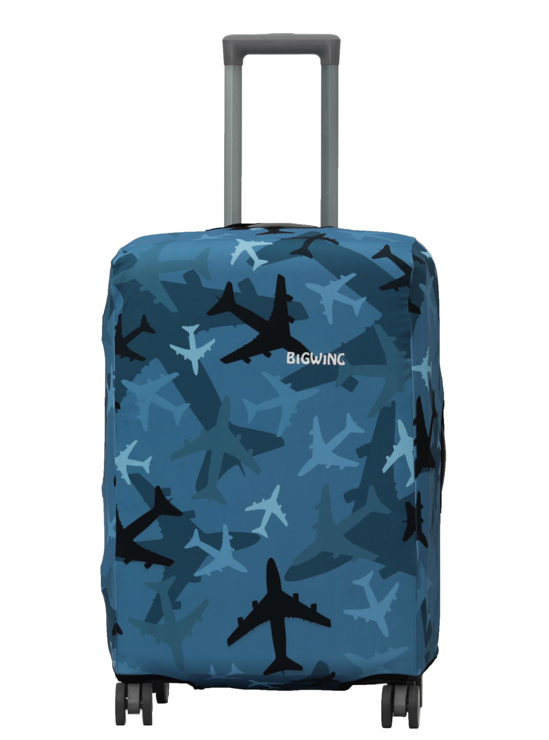 BIGWING Protective Cover in Polyester Fabric with Plane Print for | 28' Inch 75 cm Large Size | Hard Luggage Trolley Bag Cover (Fits Only On Fiber - Plastic Trolley Bag)