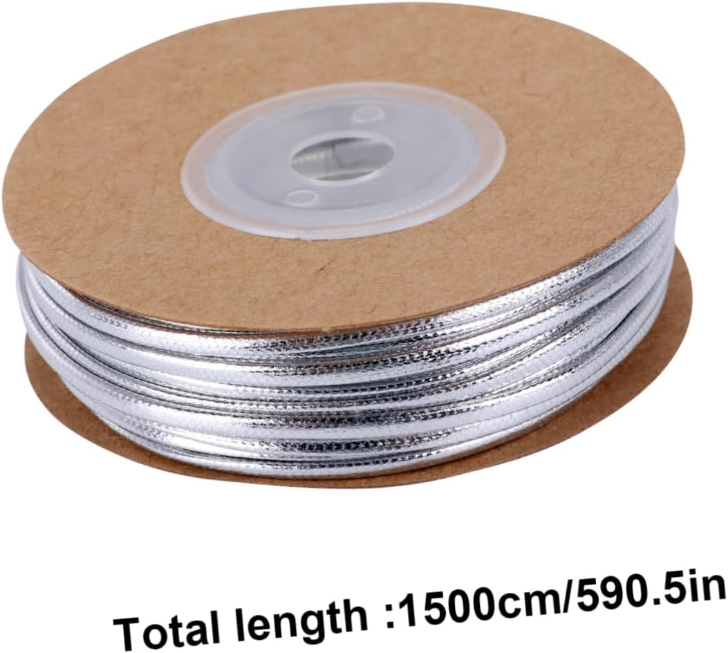 15m Silver Leather Cord Braiding String for DIY Jewelry Making Accessories for Bracelets and Necklaces and Cuttable Design