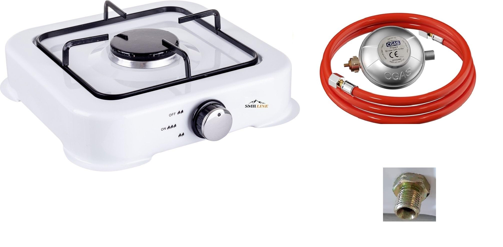 Plaque De Cuisson à Gaz 1 Feu Portable – Réchaud Camping Avec Tuyau Et Réducteur De Pression (tout Fer)