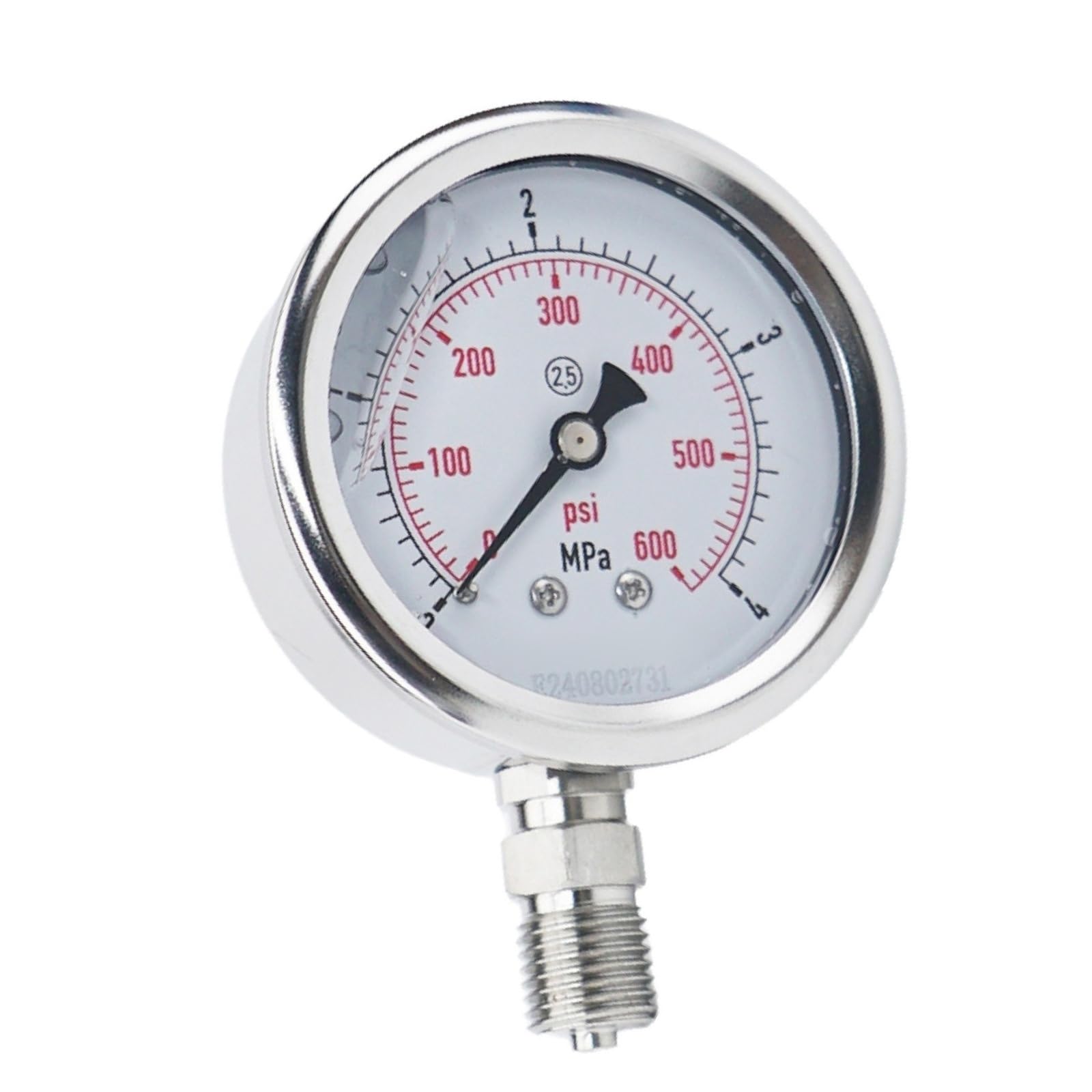 Digitales Manometer aus Edelstahl, YTN60 60mm Manometer G1/2-0,1 MPa-0-60 MPa(0-60Mpa)