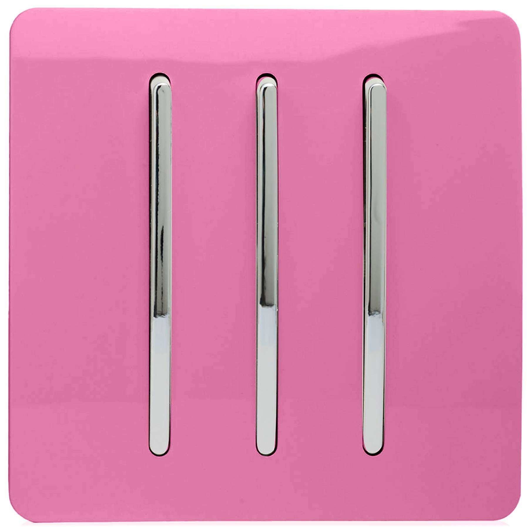 Trendi Switch - Light Switch - 3 Gang - Pink - Size 3