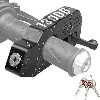 Motorrad Bremsschloss130db Alarm Diebstahlsicherung Motorrad Lenker Schloss, Aluminiumlegierung Bremshebelschloss mit 3 Schlüsseln für Motorräder, Roller, Geländefahrzeuge