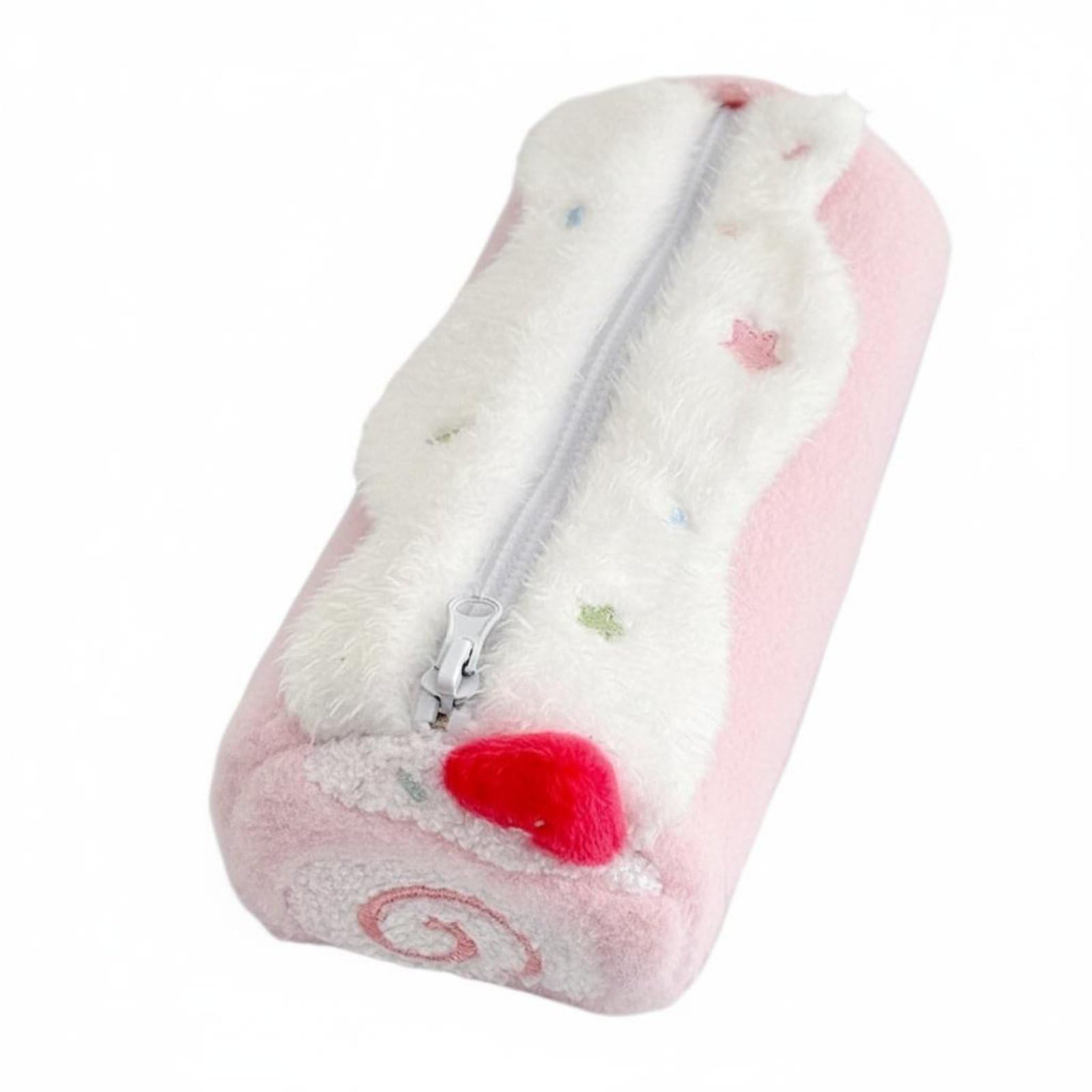 Baoblaze Cake Shape Cute Plush Pencil Case for Kids School, Pink