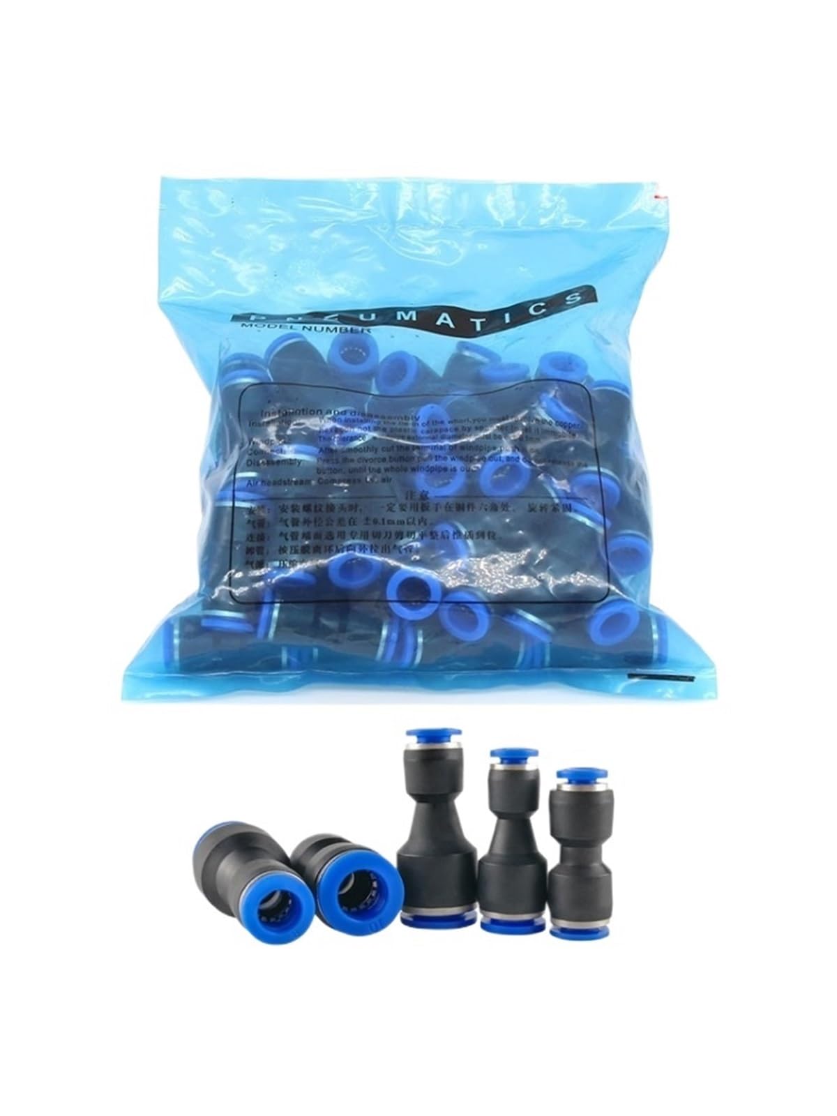 Conectores rápidos de plástico for aire, neumáticos, de un solo toque, de 4-6 mm, 6-8 mm y 6-10 mm, 100 unidades, 50 unidades(8mm-12mm(100pcs))