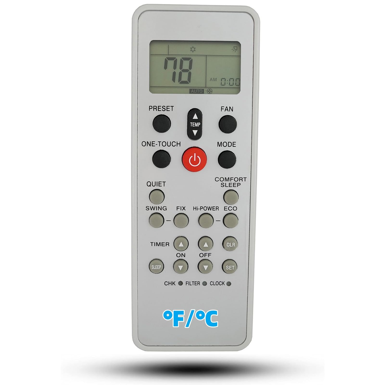 Photo 1 of Universal Replacement Remote Control Compatible for Toshiba Air Conditioner WC-L03SE WH-L03SE (Fahrenheit and Celsius)