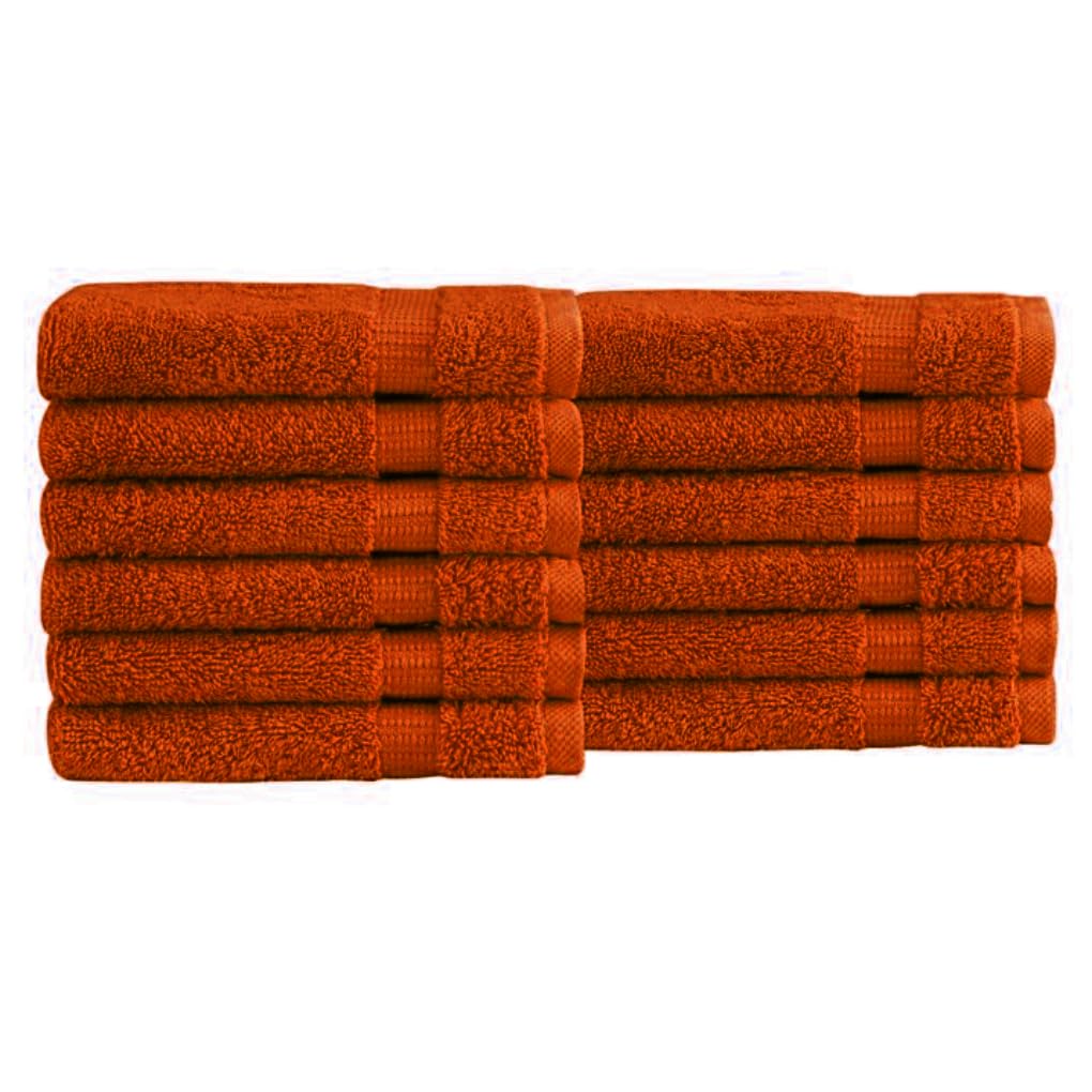 Paquete de 6, 12, 24, 36, 48, 72, 96 toallas faciales, 100% algodón egipcio, franela suave, para el gimnasio, desmaquillante, toalla para los dedos (6, naranja)
