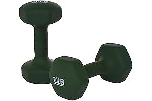 Amazon Basics 20 lbs Neoprene Dumbbell Hand Weights - Pairs