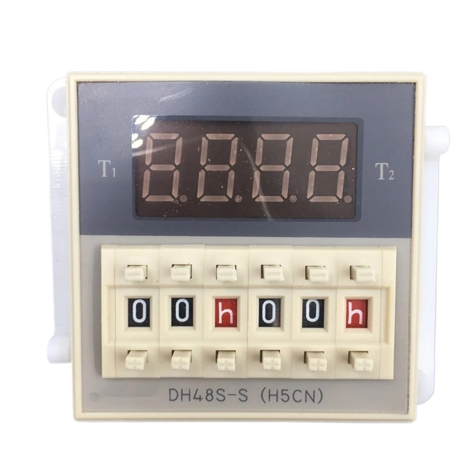 DH48S-S DH48S H5CN CA/CC 12 V 24 V 0,1 s-990 h Ciclo SPDT Mini relé Temporizador programable Digital + Base Contador Carril DIN(AC DC 12V)