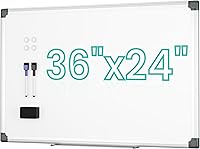 VUSIGN 36x24 Magnetic Dry Erase Whiteboard Wall Mounted - Aluminum Frame, Markers, Eraser, Magnets, Tray for Office, School, Home