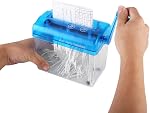 A6 Portable Mini Shredder, Compact Paper Cutter Manual for Office Home Desktop Use (Pink)