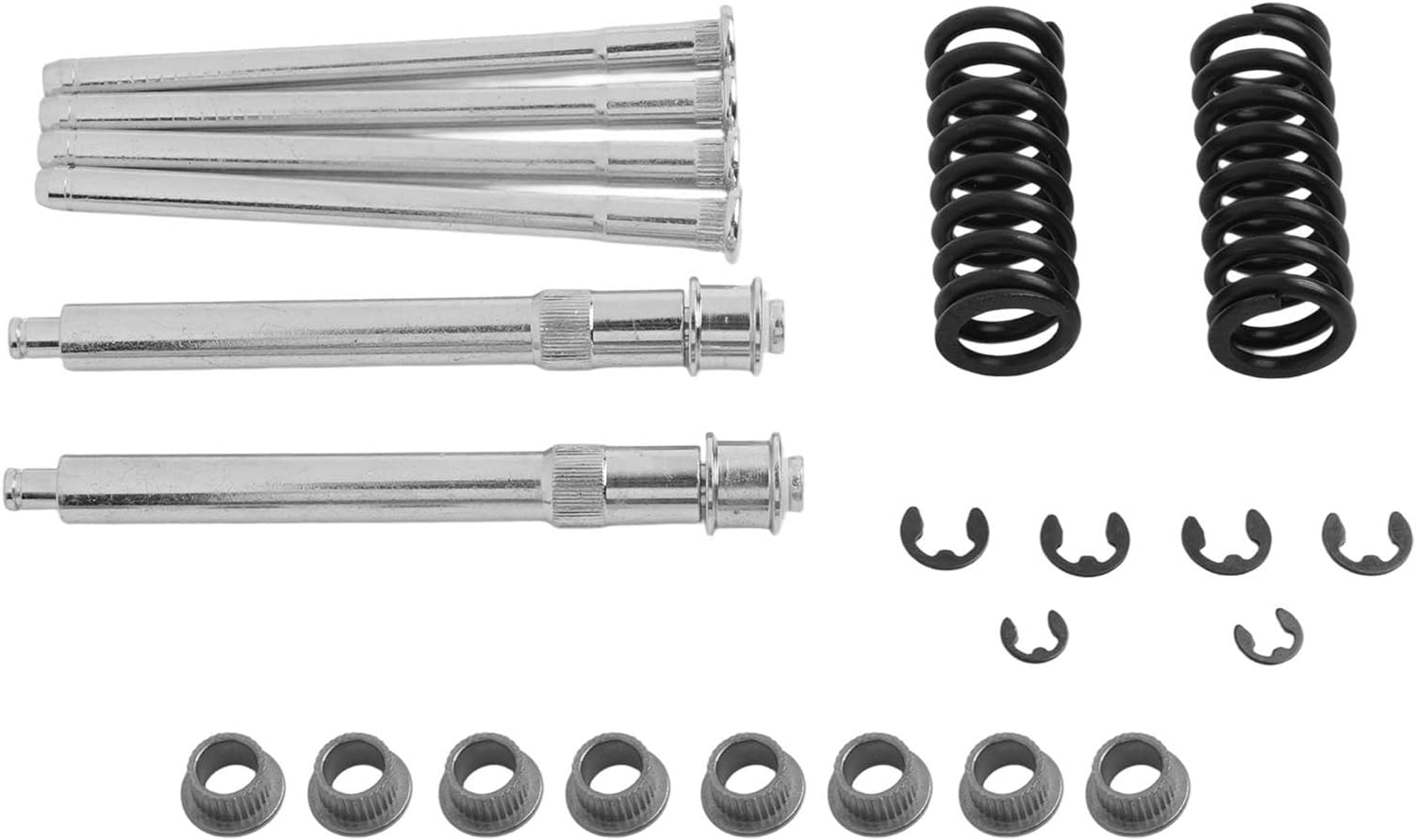 Door Hinge Pin and Bushing Kit for Chevrolet GMC S10 S15 Sonoma Jimmy Bravada 1995-2004, 4 Pins 8 Bushings E-Ring Clips Zinc Plated Steel