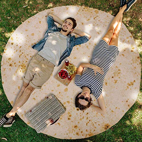 Jpgdn Burrito Tortilla Blanket, Mexico Wrap Throw Blanket Round Novelty Tortilla Wrap Egg Roll Carpet For Adults And Kids To Be A Giant Human Burrito Flannel Fleece (Blanket-B, 180Cm(70In)) #TOP6