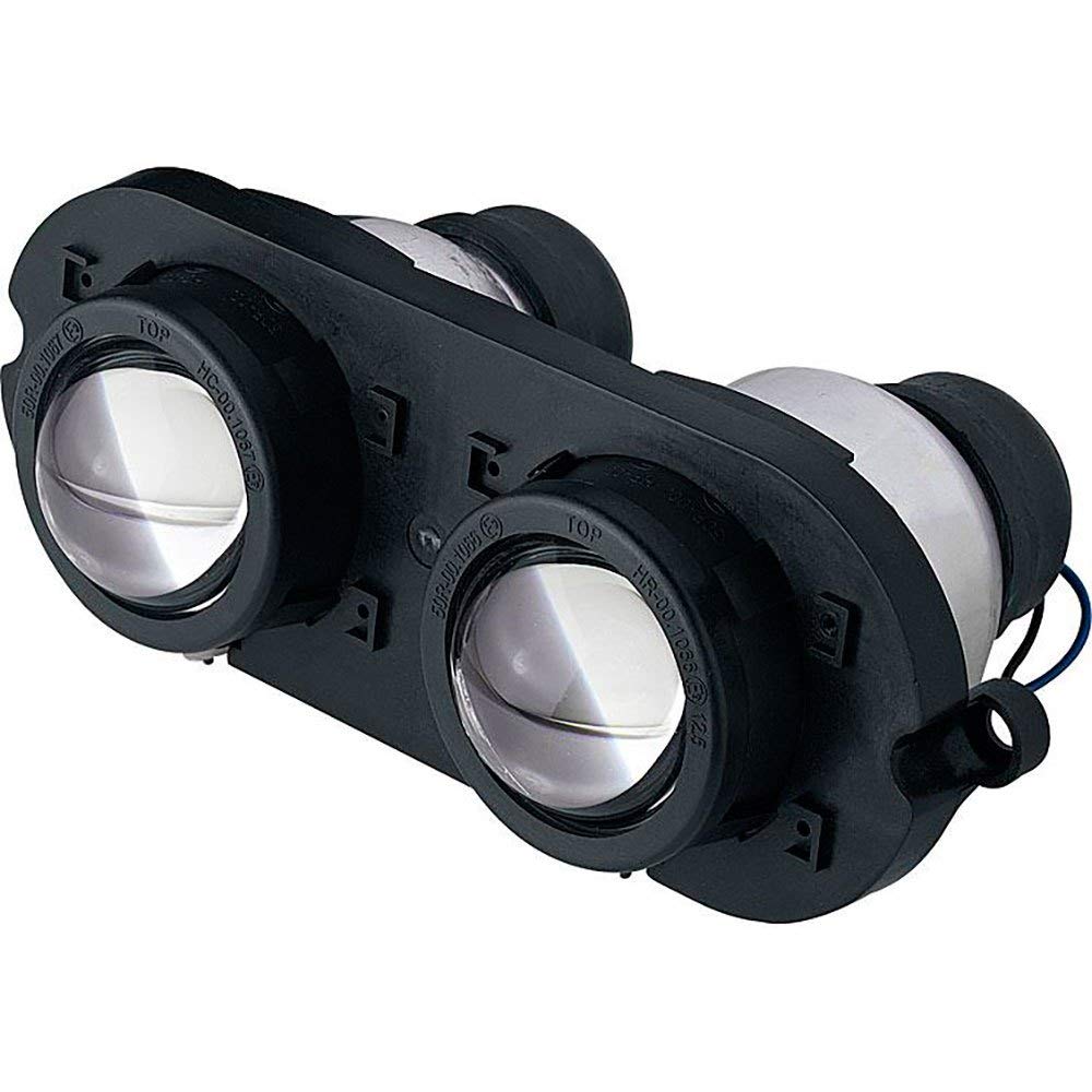 Hashiru Motorrad-Scheinwerfer DE Scheinwerferpaar mit Halteplatte, Unisex, Multipurpose, Ganzjährig, Kunststoff, schwarz