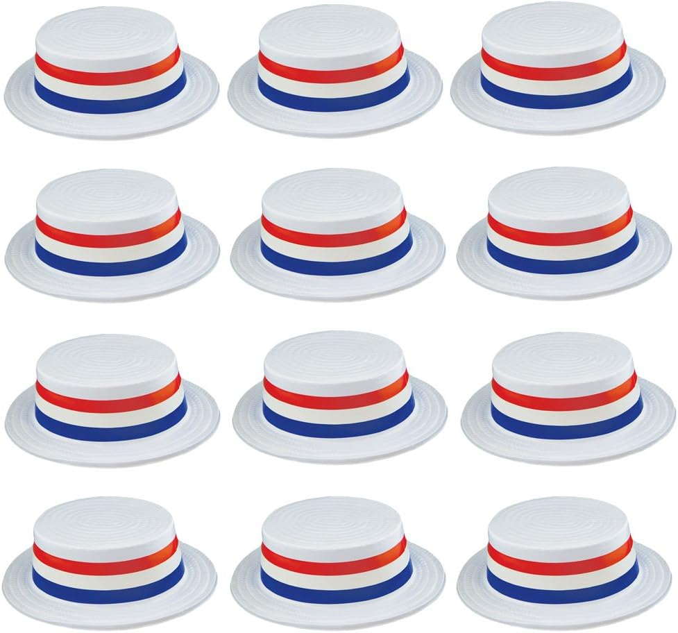 Funny Party Hats Skimmer Hat - Boater Hats - Patriotic Accessories - American Flag Party Hats