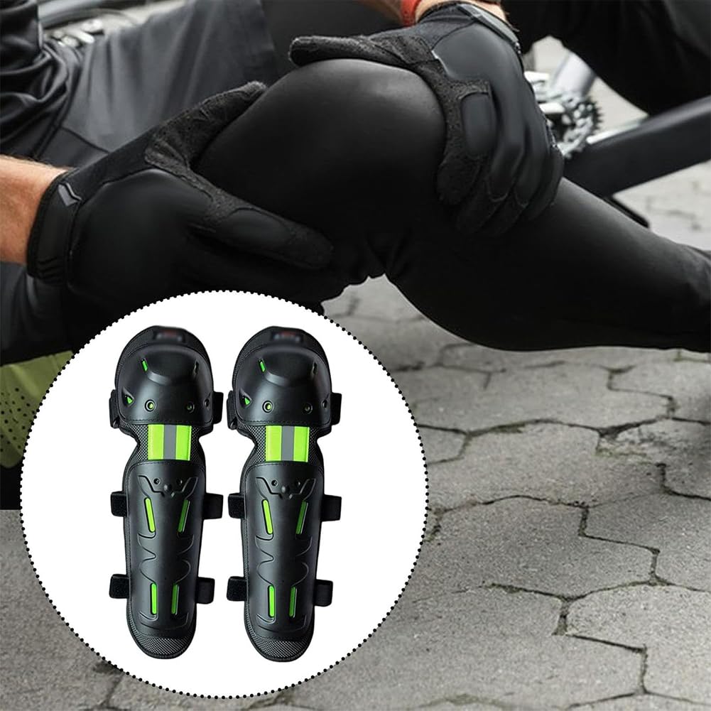 Ginocchiere Moto Traspirante, 4pcs Ciclismo Ginocchiere E Gomitiere Moto Adulto Guscio Protettivo in PP Antiurto per Snowboard, Equitazione, Sci, Motocross
