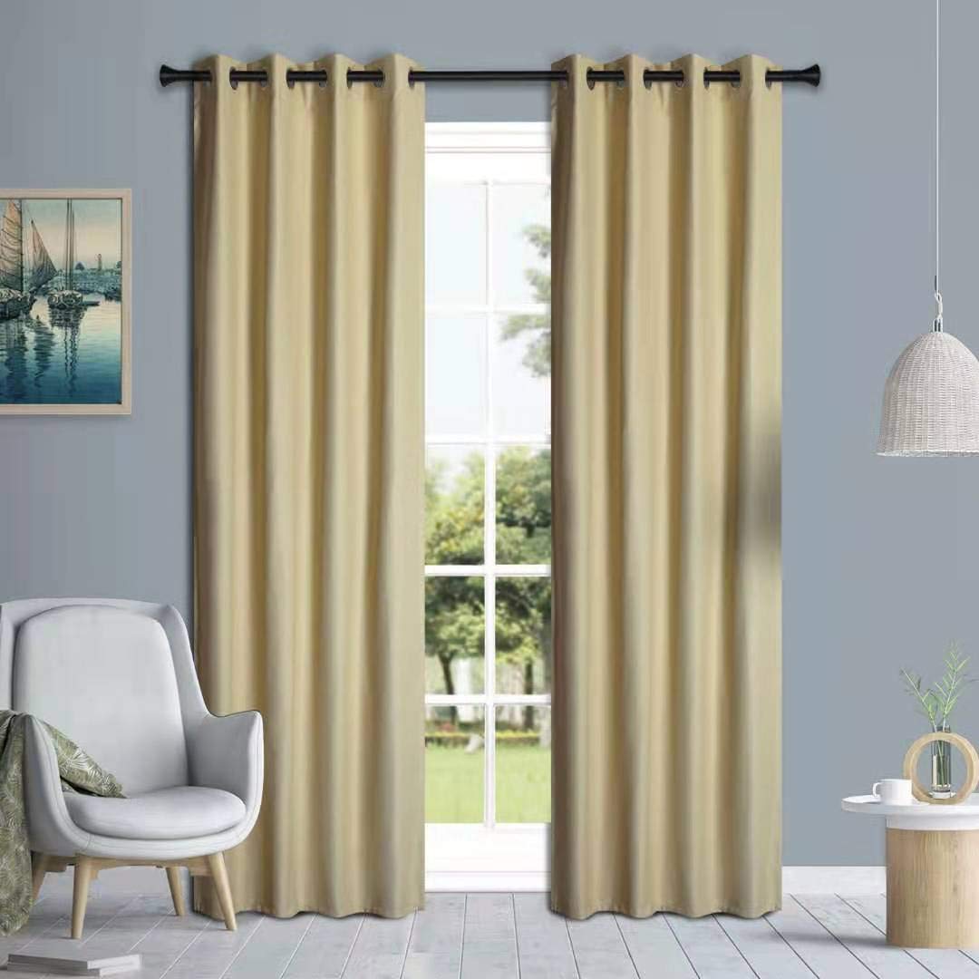 Householdfurnishing Eyelet Thermal Blackout Curtains Embossed (Cream, 46" X 54")