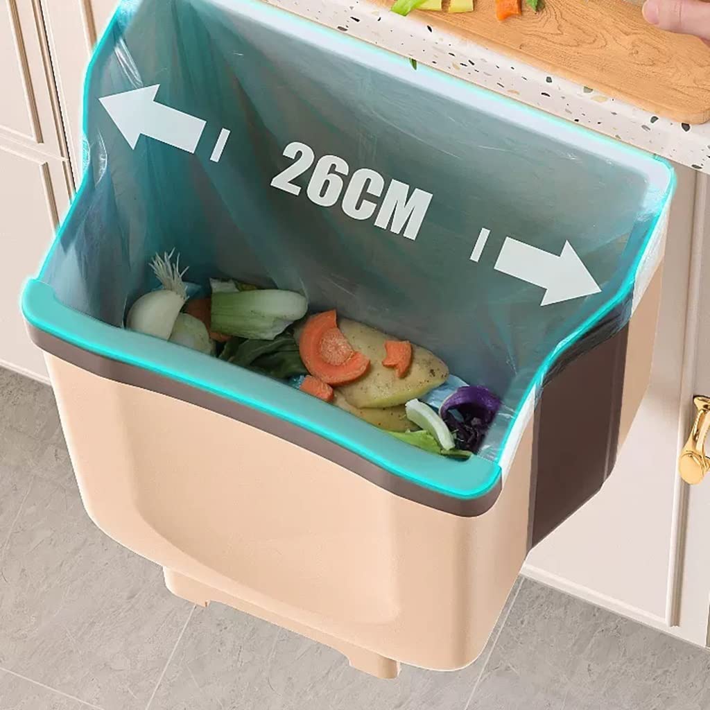 Barril de basura, Pack 2 cubo compost plástico armario cocina encimera(/Grey 12l+7l)