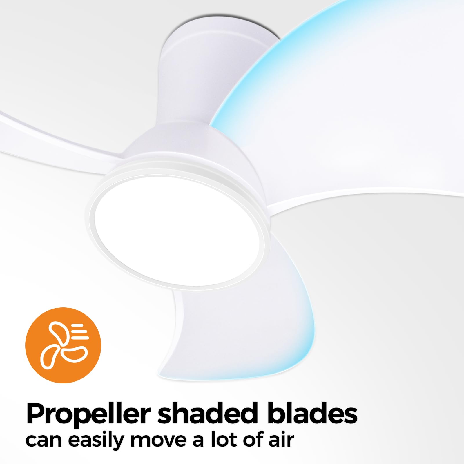slochi Leiser Deckenventilator mit Beleuchtung 30dB, 77cm Durchmesser Großem Luftvolumen Deckenventilator mit Fernbedienung Timing Funktion, Einstellbare Helligkeit des 3000K/4000K/6500K Deckenleuchte
