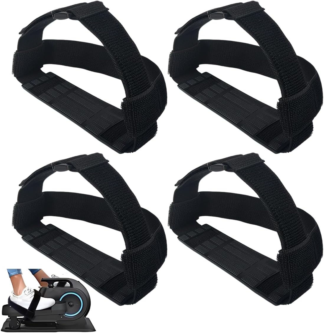 4PCS Ellipse Leg Exerciser Machine Pedal Straps, Suitable for Under Desk Elliptical Machine& Leg Pedal Exerciser,Foot Pedal Straps for Adults Seniors Fitness Home Sports Accessories