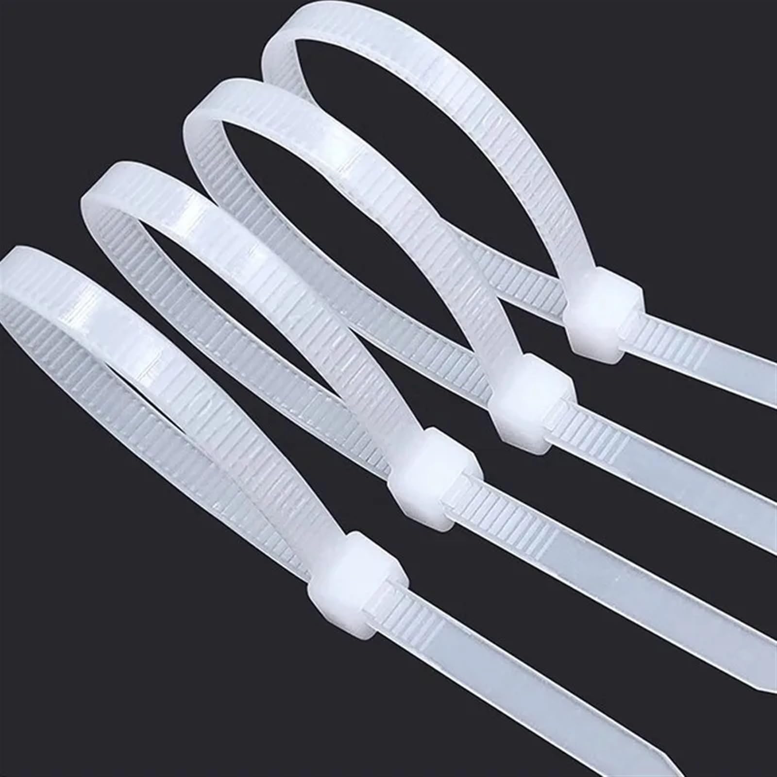 Attache Cable Attache de câble en plastique et Nylon autobloquant, anneau de fixation d'attache de câble noir/blanc, ensemble d'attache de câble industriel for la maison(White(1000Pcs),2.5X200MM)