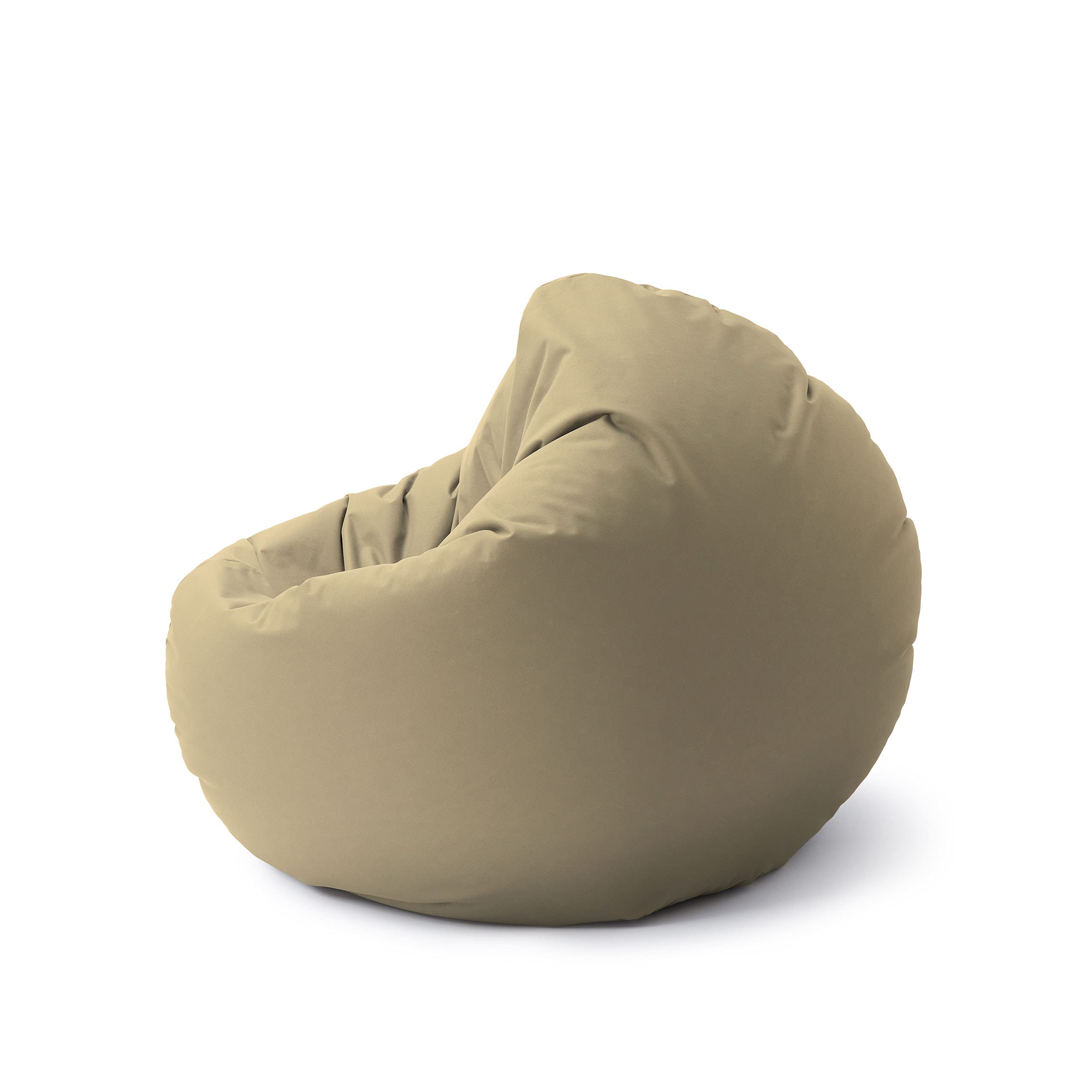 Lumaland Poltrona a sacco pouf rotondo 2 in 1 300 l 120 x 80 x 75 cm impermeabile beige