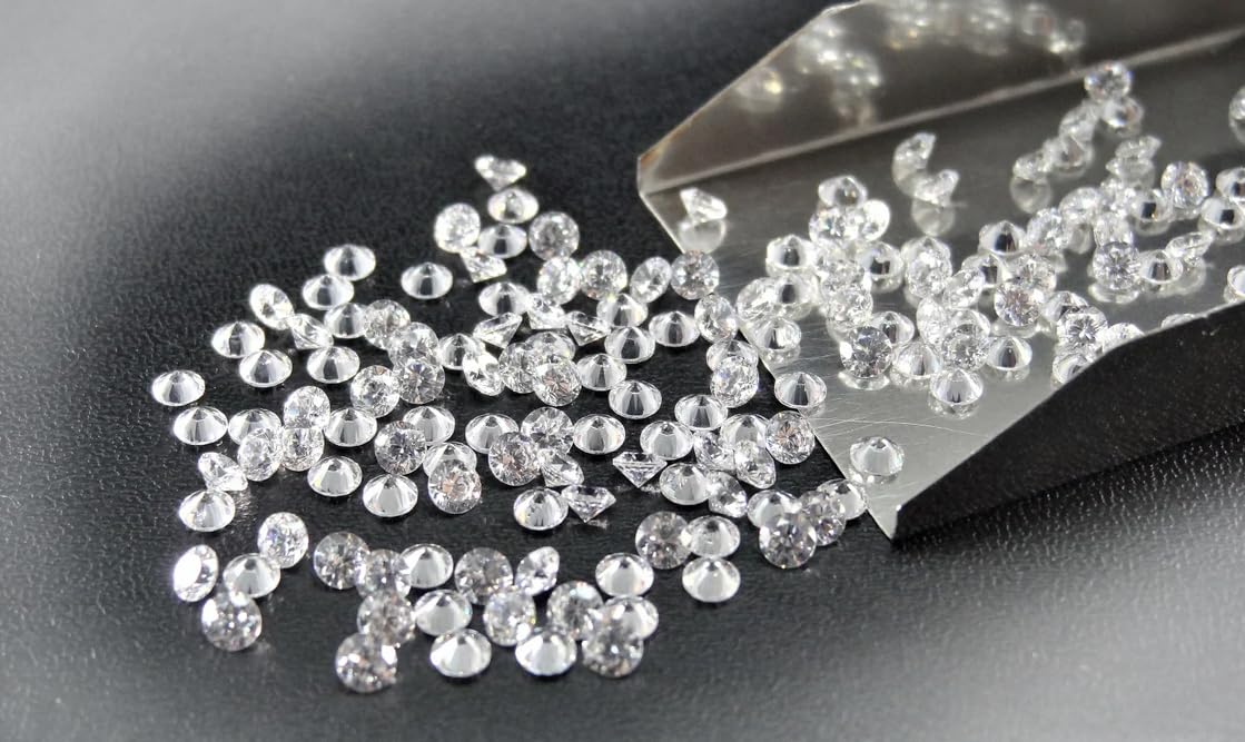 Kavya Craft Present 1000Pcs Clear White CZ Round Brilliant Cut Size Choice Loose Cubic Zirconia Gemstones