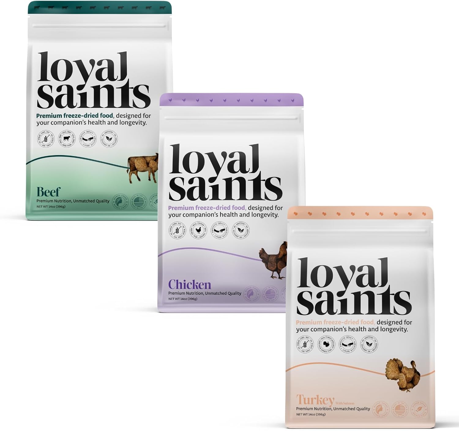 [3-Pack Variety] Freeze Dried Raw Dog Food - Premium Chicken Beef and Turkey Flavor with High Protein & Grain Free Dog Food for Small or Large Breed Pick Eaters. Meal, Topper or Treats