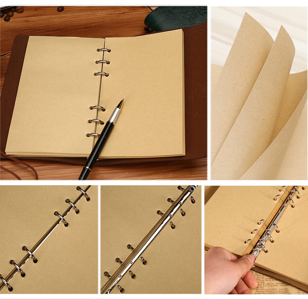 NectaRoy Retro Vintage Denizcilik Defteri Klasik PU Deri Kapak Not Defteri Seyahat Günlüğü Seyahat Dergisi Doldurulabilir Eskiz Defteri Spiral Halka Binder Günlüğü Boş Sayfalar, Astarsız Kağıt, Retro Kolye, Klasik Kabartmalı (130x185 mm, Kahve)