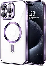 Capa Capinha Magnética Anti Impacto Luxo Case Slim Proteção Total Lente Câmera Premium Para iPhone (Roxo, iPhone 13 Pro Max)